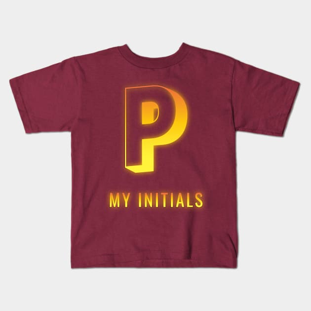 Letter P Letter Art Kids T-Shirt by EKSU17